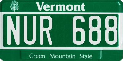 VT license plate NUR688