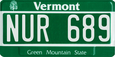 VT license plate NUR689