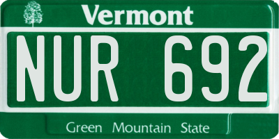 VT license plate NUR692