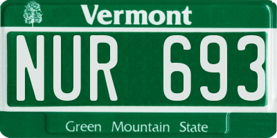 VT license plate NUR693