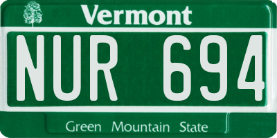 VT license plate NUR694