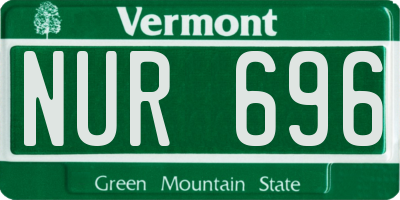 VT license plate NUR696