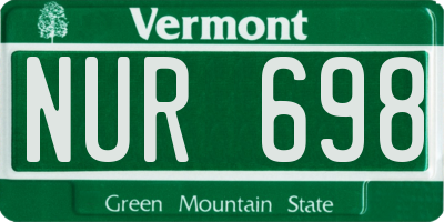 VT license plate NUR698