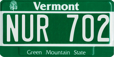 VT license plate NUR702