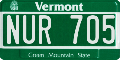 VT license plate NUR705