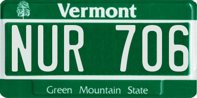 VT license plate NUR706