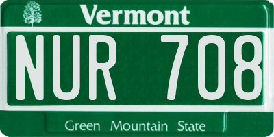 VT license plate NUR708
