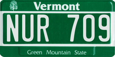 VT license plate NUR709