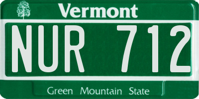 VT license plate NUR712