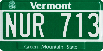 VT license plate NUR713