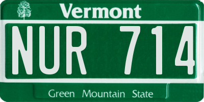 VT license plate NUR714