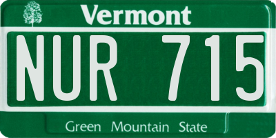 VT license plate NUR715