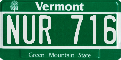 VT license plate NUR716