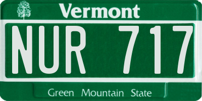VT license plate NUR717