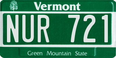 VT license plate NUR721