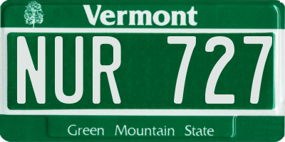 VT license plate NUR727