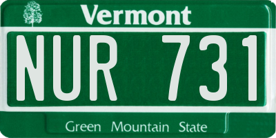 VT license plate NUR731