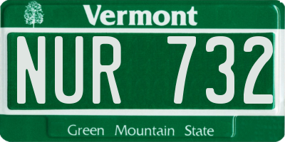 VT license plate NUR732