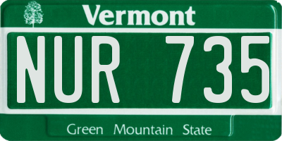 VT license plate NUR735