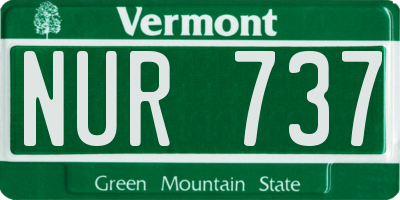 VT license plate NUR737