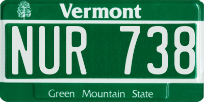 VT license plate NUR738