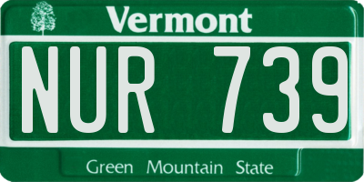 VT license plate NUR739