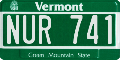VT license plate NUR741