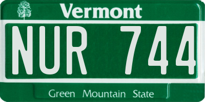 VT license plate NUR744