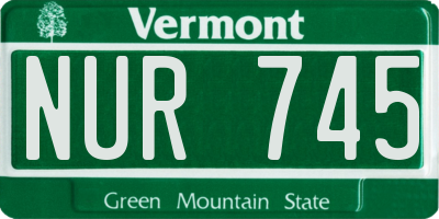 VT license plate NUR745