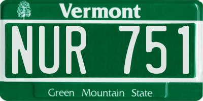 VT license plate NUR751