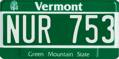 VT license plate NUR753