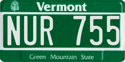 VT license plate NUR755