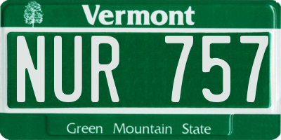 VT license plate NUR757