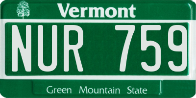 VT license plate NUR759