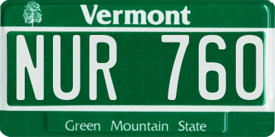 VT license plate NUR760