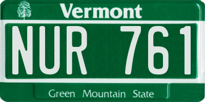 VT license plate NUR761
