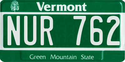 VT license plate NUR762