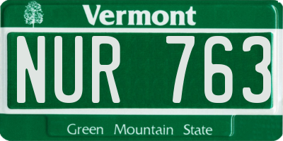 VT license plate NUR763