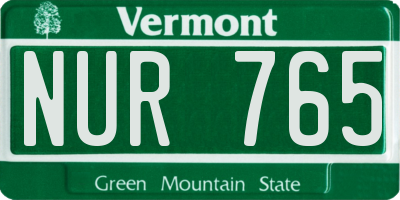 VT license plate NUR765