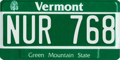 VT license plate NUR768