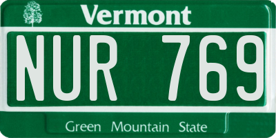 VT license plate NUR769