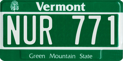VT license plate NUR771
