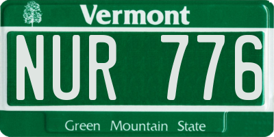 VT license plate NUR776