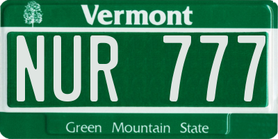 VT license plate NUR777