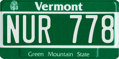 VT license plate NUR778