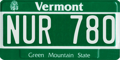 VT license plate NUR780