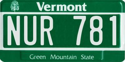 VT license plate NUR781