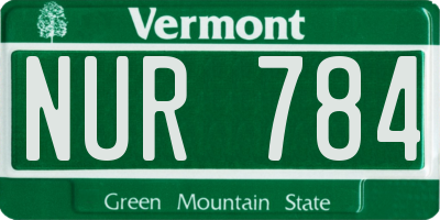 VT license plate NUR784