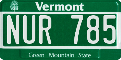 VT license plate NUR785