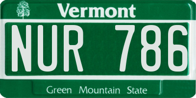 VT license plate NUR786